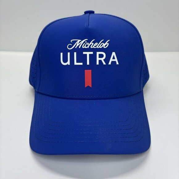 Michelob Ultra Trucker Hat Blue Mesh Snapback Cap Beer Logo Adjustable Baseball - Picture 1 of 8